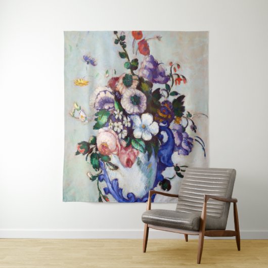 Bloemen in een Rococo Vase, Paul Cezanne Wandkleed (In situ)