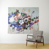 Bloemen in een Rococo Vase, Paul Cezanne Wandkleed (In Situ (horizontaal))