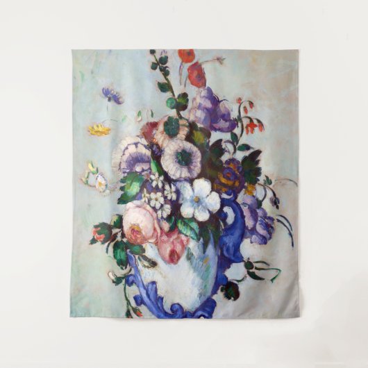 Bloemen in een Rococo Vase, Paul Cezanne Wandkleed (Voorkant)