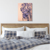 Bloemen in een roze licht canvas afdruk (Insitu (Slaapkamer))
