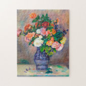 Bloemen in een schilderij van Vase Pierre Auguste  Legpuzzel (Verticaal)