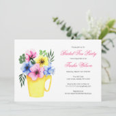  bloemen in een Teacup Vrijgezellenfeest Tea Party Kaart (Staand voorkant)