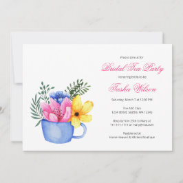 bloemen in een Teacup Vrijgezellenfeest Tea Party Kaart