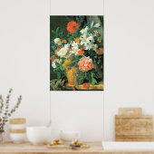 Bloemen in een terra Cotta Vase Poster (Keuken)