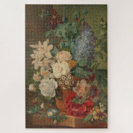 Bloemen in een terracotta vaas Nederlands stilleve Legpuzzel