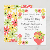 Bloemen in een theepot kaart (Voorkant / Achterkant)