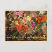 Bloemen in een tuin, Gefeliciteerd met je verjaard Briefkaart (Voorkant)