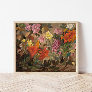 Bloemen in een tuin   Tadeusz Makowski Poster
