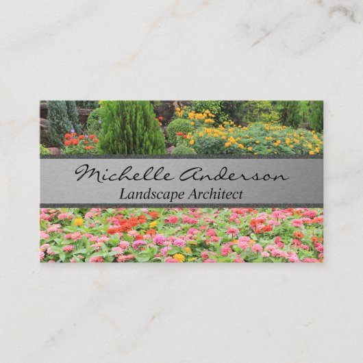 Bloemen in een tuin visitekaartje (Voorkant)