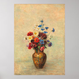 Bloemen in een vaas (1910) van Odilon Redon Poster