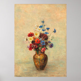 Bloemen in een vaas (1910) van Odilon Redon Poster