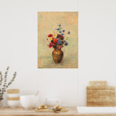 Bloemen in een vaas (1910) van Odilon Redon Poster (Keuken)