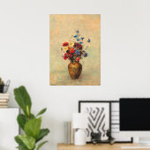 Bloemen in een vaas (1910) van Odilon Redon Poster (Thuiskantoor)