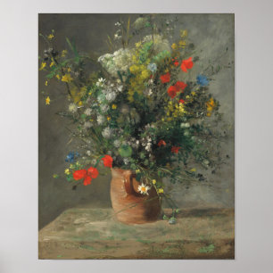 Bloemen in een vaas (2) van Auguste Renoir Poster