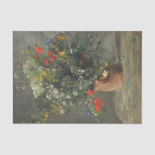 Bloemen in een vaas (2) van Auguste Renoir Tissuepapier (Voorkant)