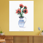 Bloemen in een vaas aquarel canvas afdruk (Insitu (Woonkamer))