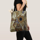 bloemen in een vaas, bruin en blauw tote bag (Dichtbij)