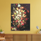 Bloemen in een vaas canvas afdruk (Insitu (Woonkamer))