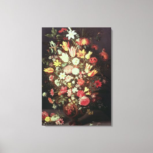 Bloemen in een vaas canvas afdruk (Voorkant)