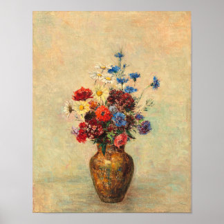 Bloemen in een vaas door Odilon Redon Poster