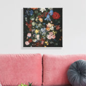 Bloemen in een vaas - Jan Brueghel Canvas Afdruk (Insitu (Woonkamer))