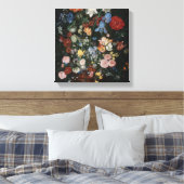 Bloemen in een vaas - Jan Brueghel Canvas Afdruk (Insitu (Slaapkamer))