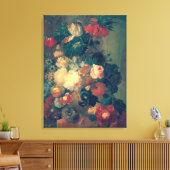 Bloemen in een Vaas met een vogelnest Canvas Afdruk (Insitu (Woonkamer))
