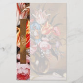  bloemen in een vaas | monogram briefpapier (Voorkant)