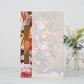 bloemen in een vaas | monogram briefpapier (Staand voorkant)