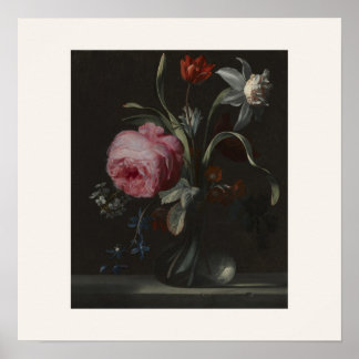 Bloemen in een Vaas Nederlandse Gouden Eeuw Vierka Poster