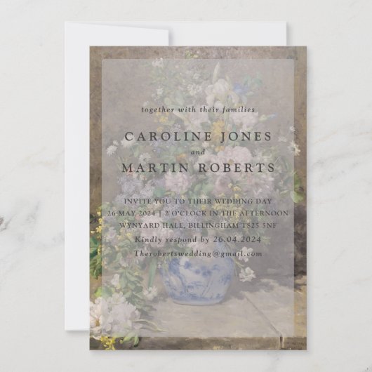 Bloemen in een vaas.  olieverf op doek. Kunst Kaart (Voorkant)