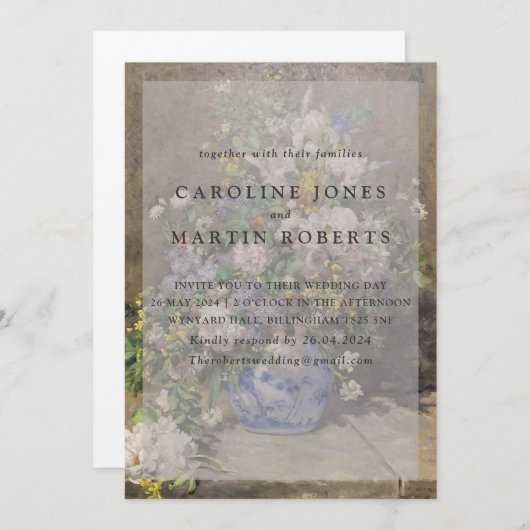 Bloemen in een vaas.  olieverf op doek. Kunst Kaart (Voorkant / Achterkant)