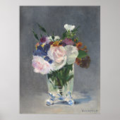 Bloemen in een vaas,  olieverf op doek poster (Voorkant)