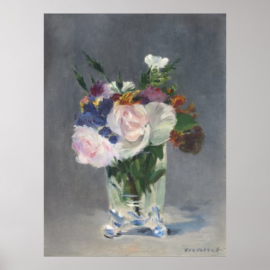 Bloemen in een vaas,  olieverf op doek poster (Voorkant)