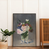 Bloemen in een vaas,  olieverf op doek poster