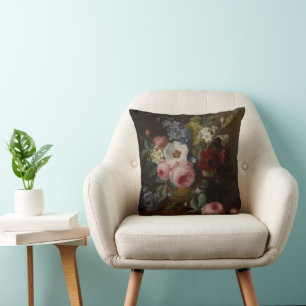 Bloemen in een vaas op een marmeren richel kussen