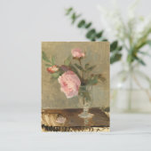 Bloemen in een vaas romantische kunst briefkaart (Staand voorkant)