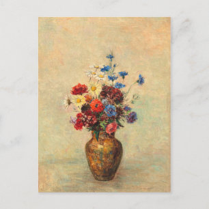 Bloemen in een vaas van Odilon Redon Briefkaart
