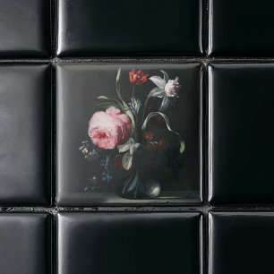 Bloemen in een vaas van Verelst Tegeltje