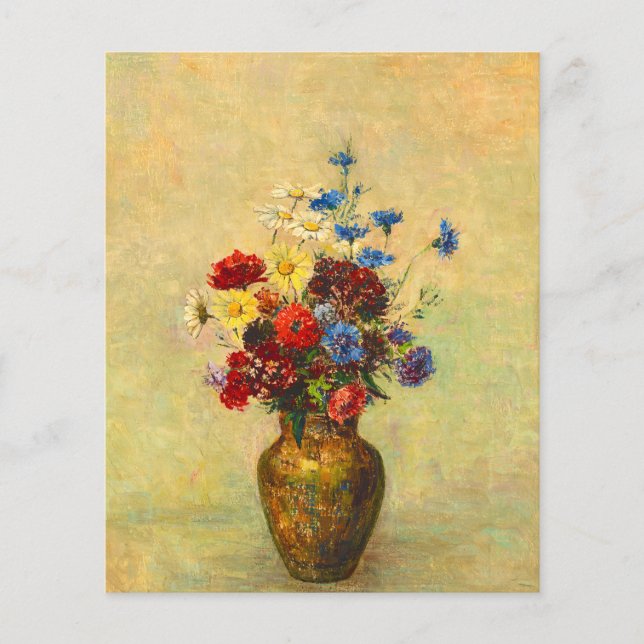  bloemen in een Vase (1910) door Odilon Redon (Voorkant)