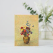  bloemen in een Vase (1910) door Odilon Redon Briefkaart (Staand voorkant)