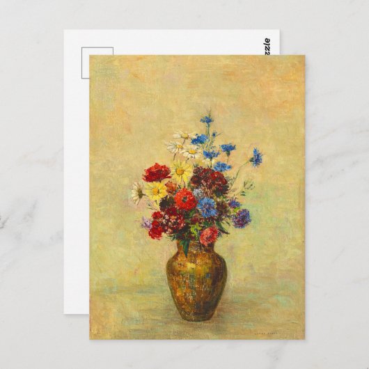  bloemen in een Vase (1910) door Odilon Redon Briefkaart (Voorkant / Achterkant)