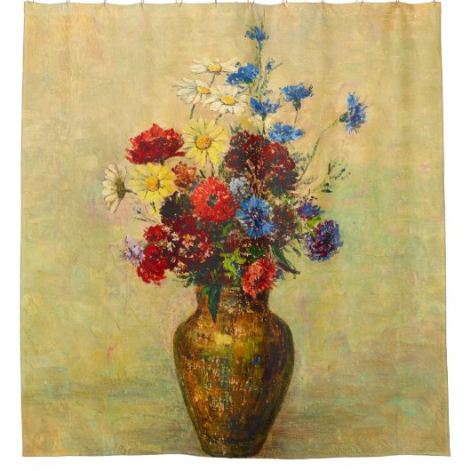  bloemen in een Vase (1910) door Odilon Redon Douchegordijn (Voorkant)
