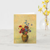 bloemen in een Vase (1910) door Odilon Redon Kaart (Gele Bloem)