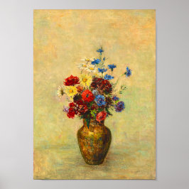  bloemen in een Vase (1910) door Odilon Redon Poster