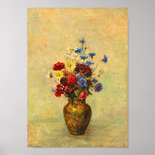  bloemen in een Vase (1910) door Odilon Redon Poster (Voorkant)
