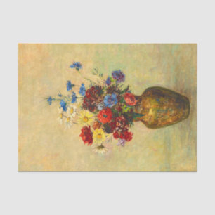  bloemen in een Vase (1910) door Odilon Redon Tissuepapier