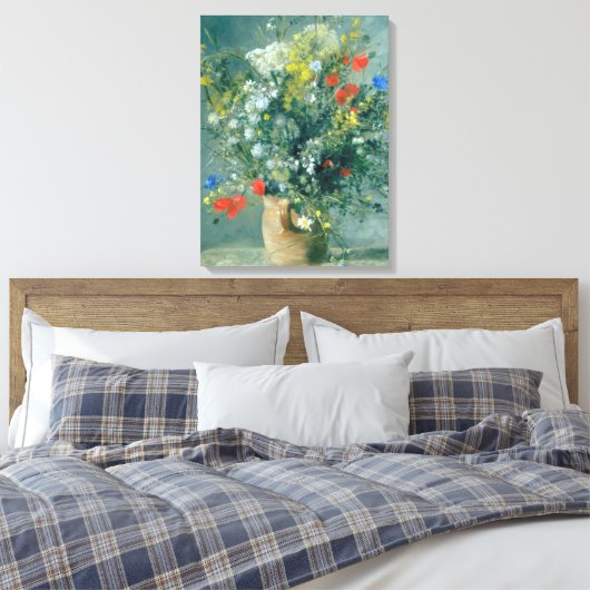 Bloemen in een Vase Auguste Renoir Fine Art Canvas Afdruk (Insitu (Slaapkamer))
