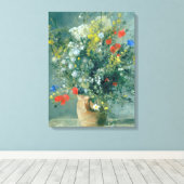 Bloemen in een Vase Auguste Renoir Fine Art Canvas Afdruk (Insitu (Houten vloer))