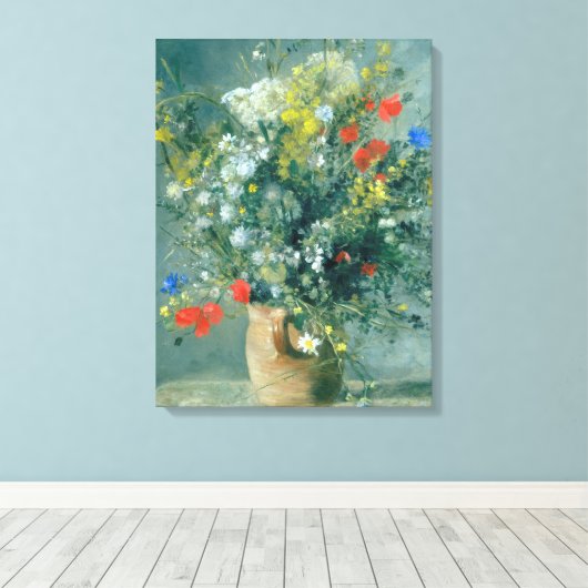 Bloemen in een Vase Auguste Renoir Fine Art Canvas Afdruk (Insitu (Houten vloer))